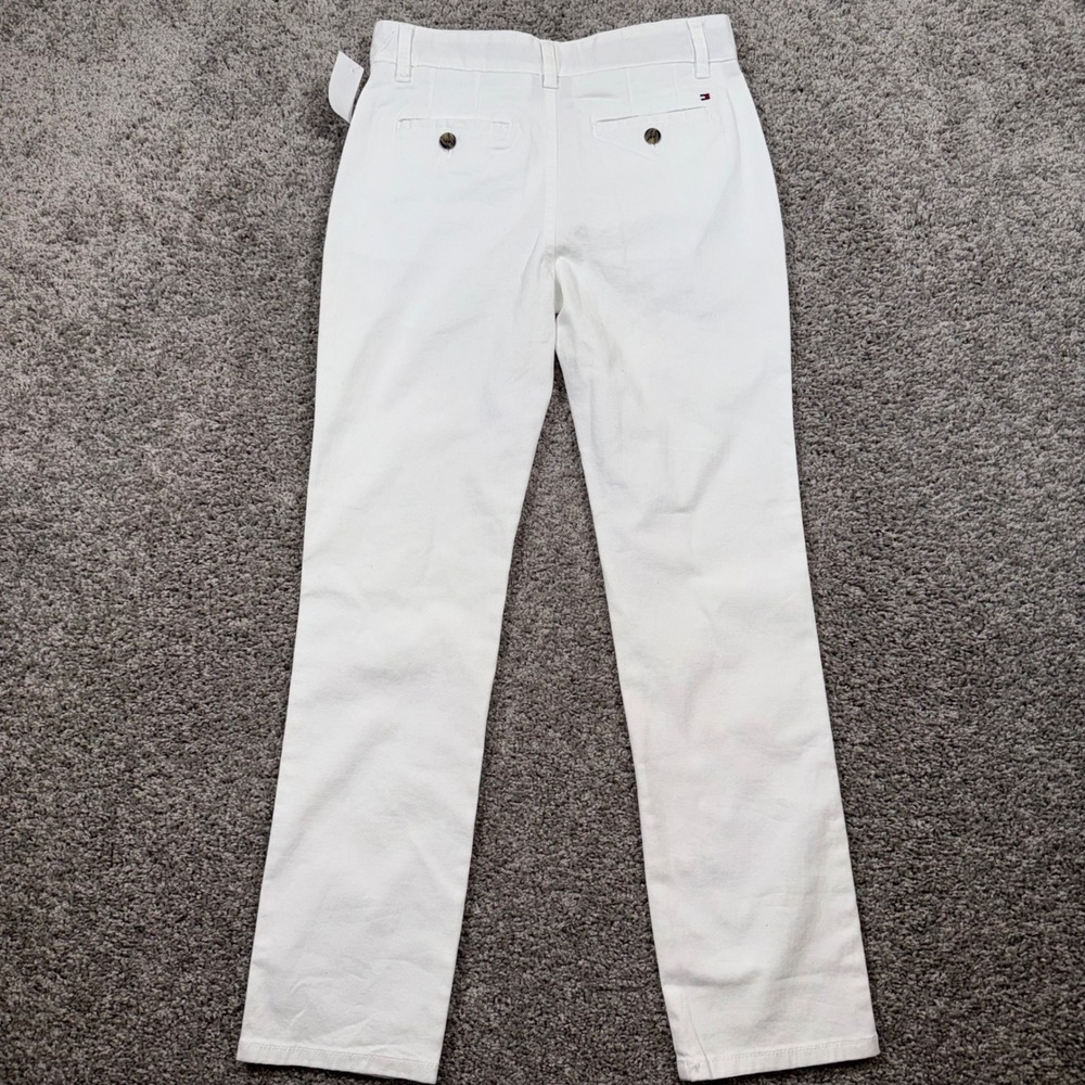 Tommy Hilfiger Chino Pants Boys Straight Leg Stretch White 14 NEW - Picture 6 of 8